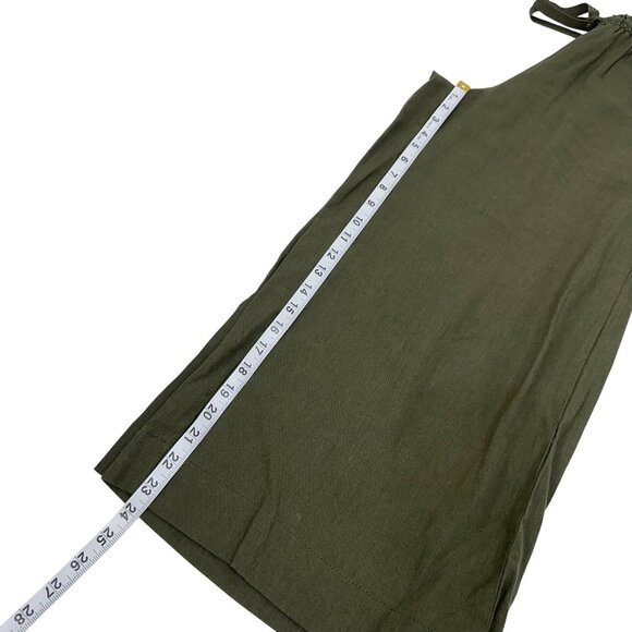 Max Studio London Womens Wide Leg Pants Size S Green Linen Blend Elastic Waist - Picture 7 of 12